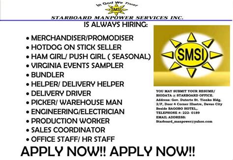 list of local manpower agency in davao city|Starboard Manpower Services Inc. .